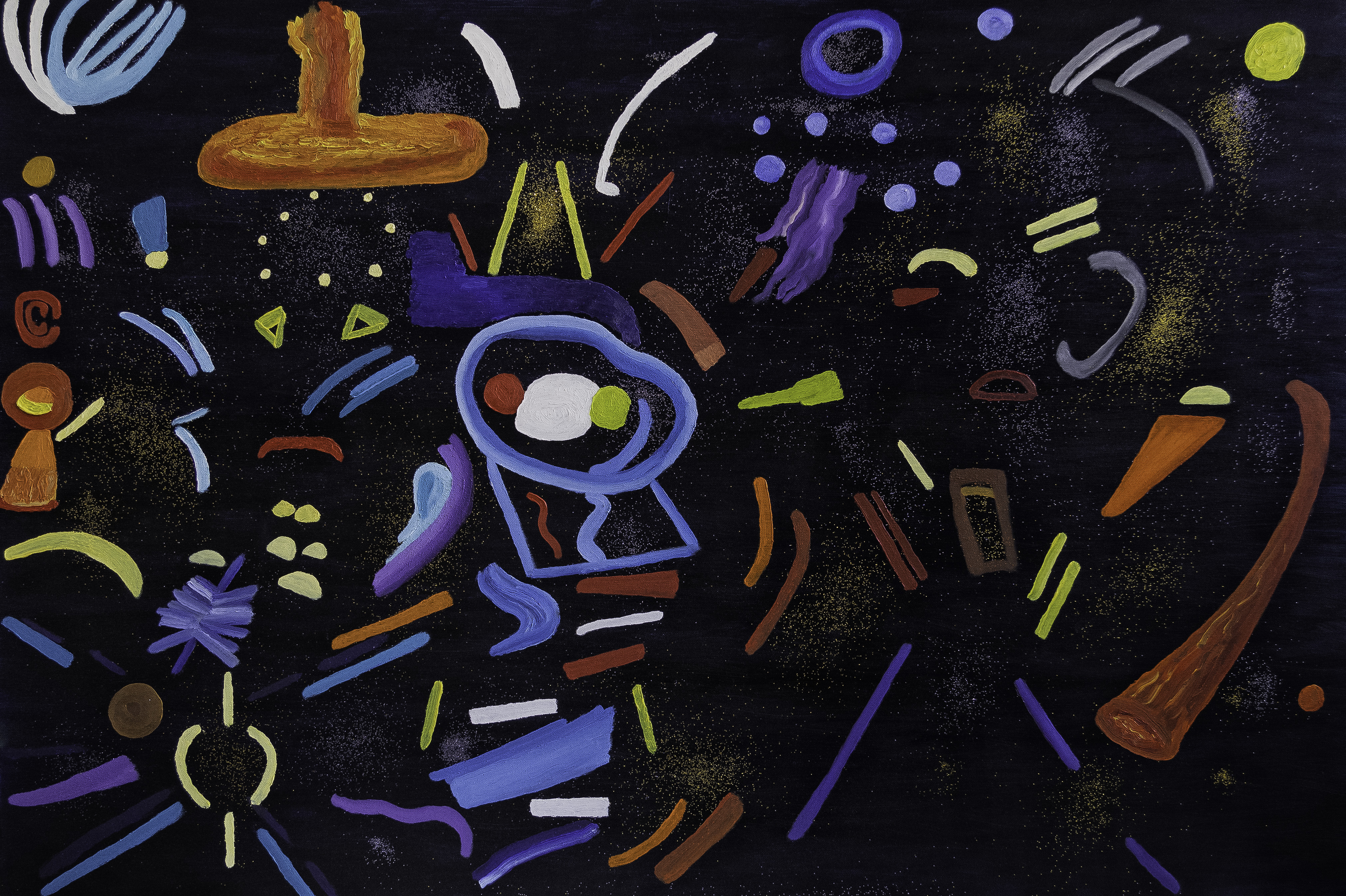 Africans in Space 80x120 cm öljy kankaalle